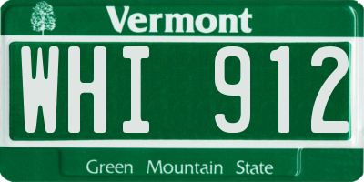 VT license plate WHI912