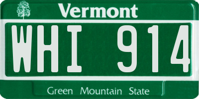 VT license plate WHI914