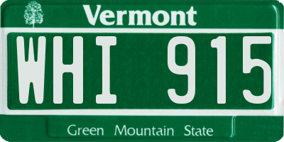 VT license plate WHI915