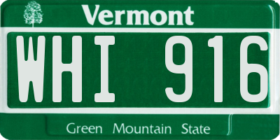 VT license plate WHI916