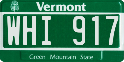 VT license plate WHI917