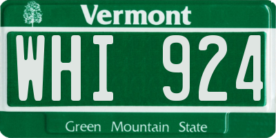 VT license plate WHI924