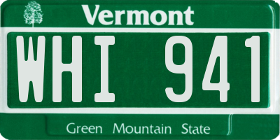 VT license plate WHI941
