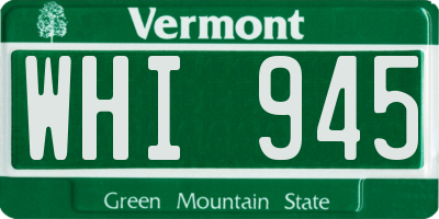 VT license plate WHI945