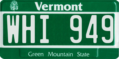 VT license plate WHI949