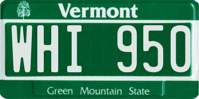 VT license plate WHI950