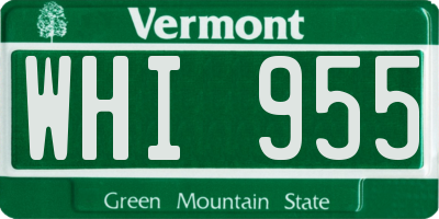 VT license plate WHI955