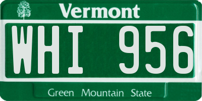 VT license plate WHI956