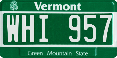 VT license plate WHI957