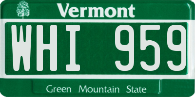 VT license plate WHI959