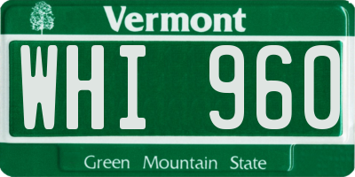 VT license plate WHI960
