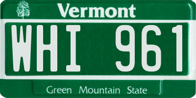 VT license plate WHI961