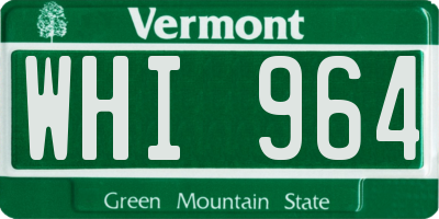 VT license plate WHI964
