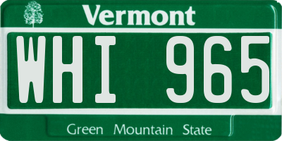 VT license plate WHI965