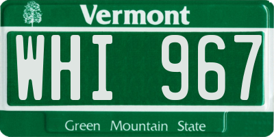 VT license plate WHI967