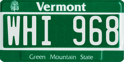 VT license plate WHI968