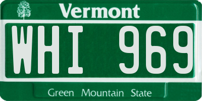 VT license plate WHI969