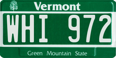 VT license plate WHI972