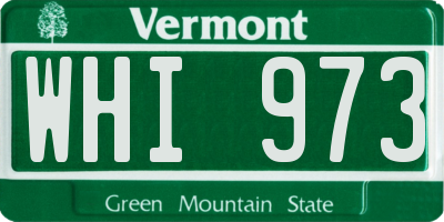 VT license plate WHI973