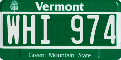 VT license plate WHI974