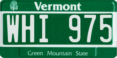 VT license plate WHI975