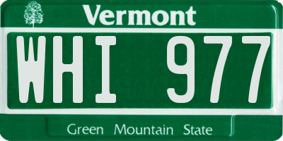 VT license plate WHI977