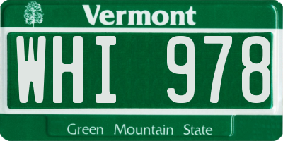 VT license plate WHI978