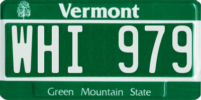 VT license plate WHI979