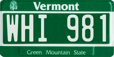 VT license plate WHI981
