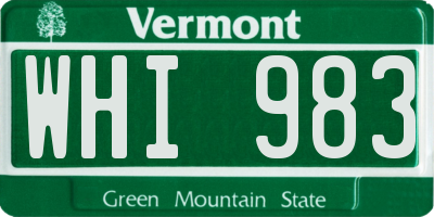 VT license plate WHI983