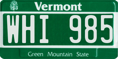 VT license plate WHI985