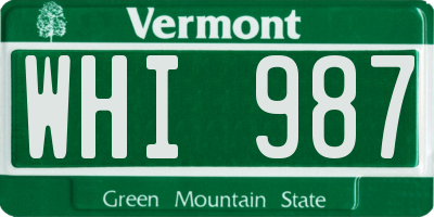 VT license plate WHI987