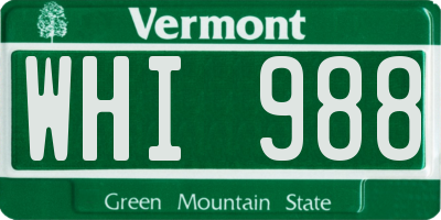 VT license plate WHI988