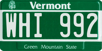 VT license plate WHI992