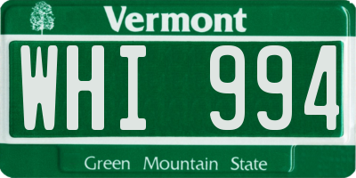 VT license plate WHI994