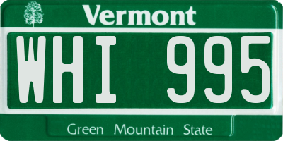 VT license plate WHI995