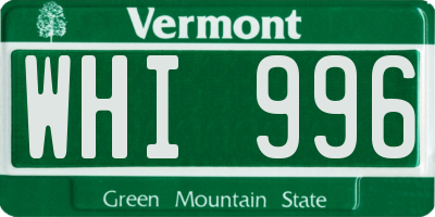 VT license plate WHI996