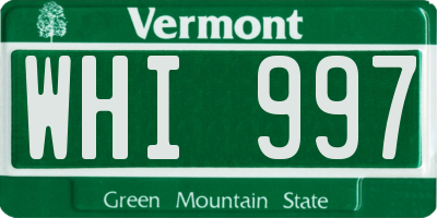VT license plate WHI997