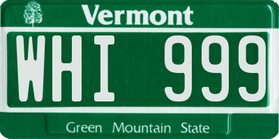 VT license plate WHI999