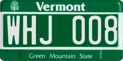 VT license plate WHJ008