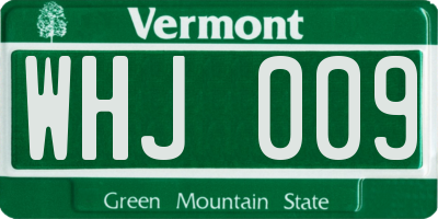 VT license plate WHJ009