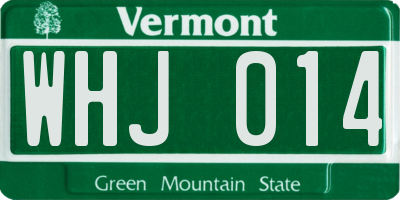 VT license plate WHJ014