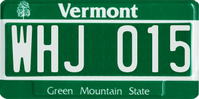 VT license plate WHJ015