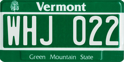 VT license plate WHJ022