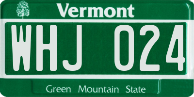 VT license plate WHJ024