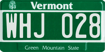 VT license plate WHJ028