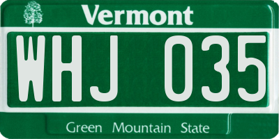 VT license plate WHJ035