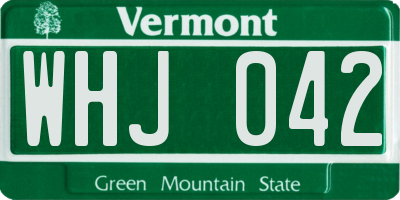 VT license plate WHJ042