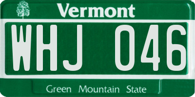 VT license plate WHJ046