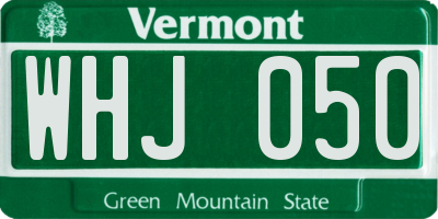 VT license plate WHJ050